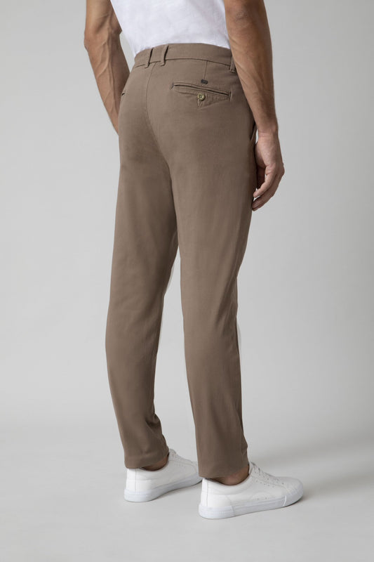 Pantalone chino diagonale di cotone