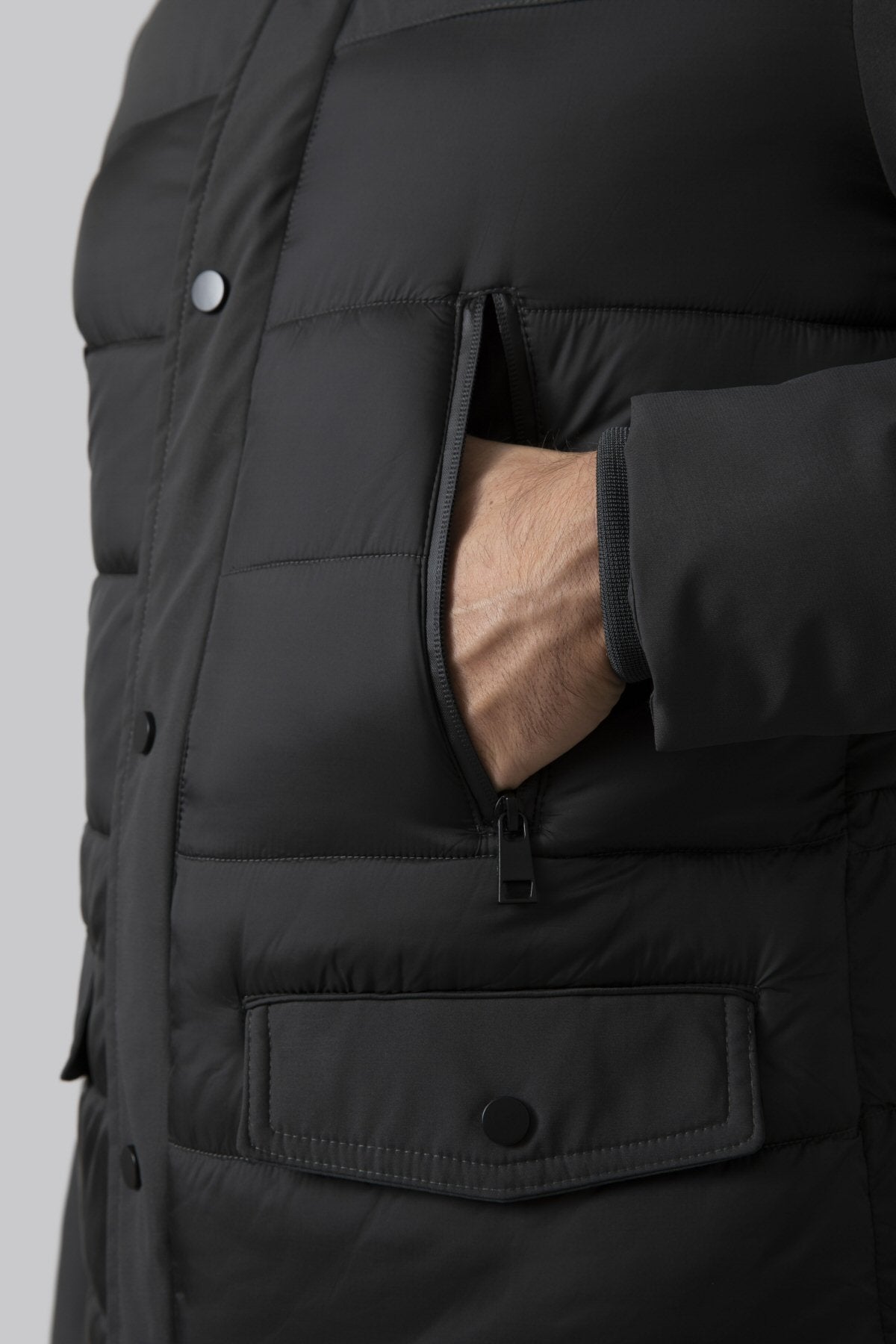 Padded two-material jacket