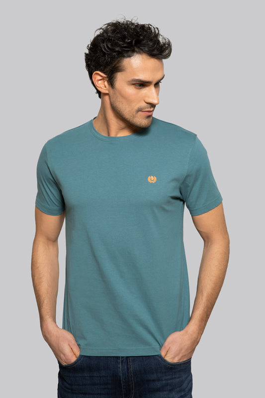 T-shirt with contrasting embroidery