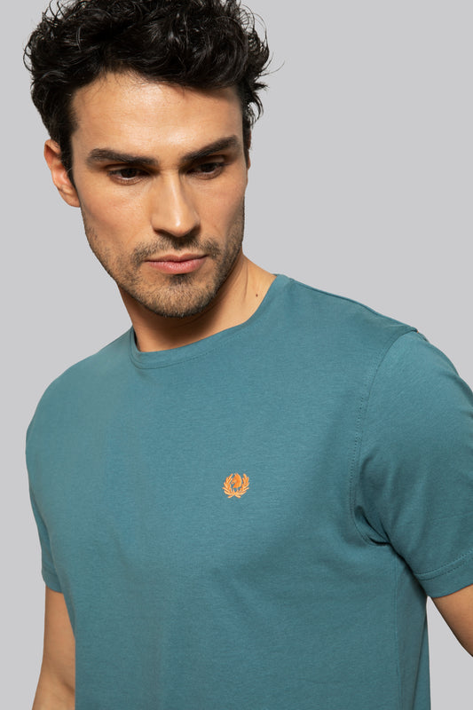 T-shirt with contrasting embroidery