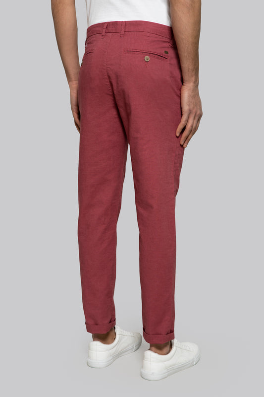 Pantalone chino in misto lino cotone