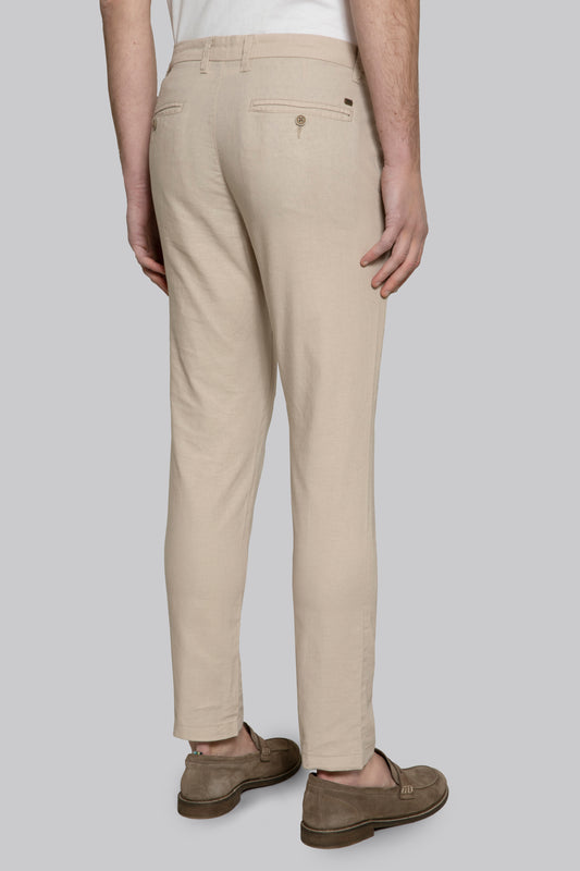 Pantalone chino in misto lino cotone