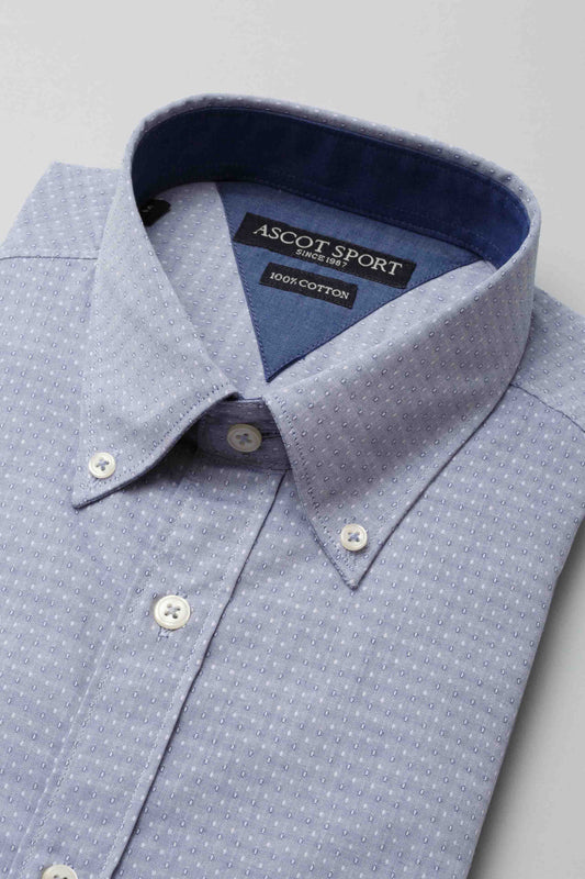 Blue shirt with geometric pattern