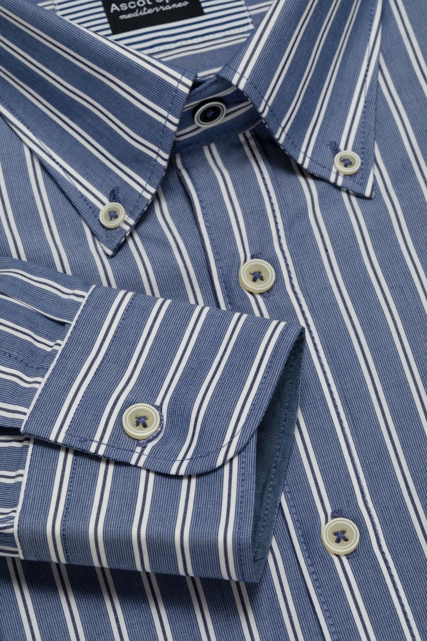 Camicia in popeline di cotone riga alternata