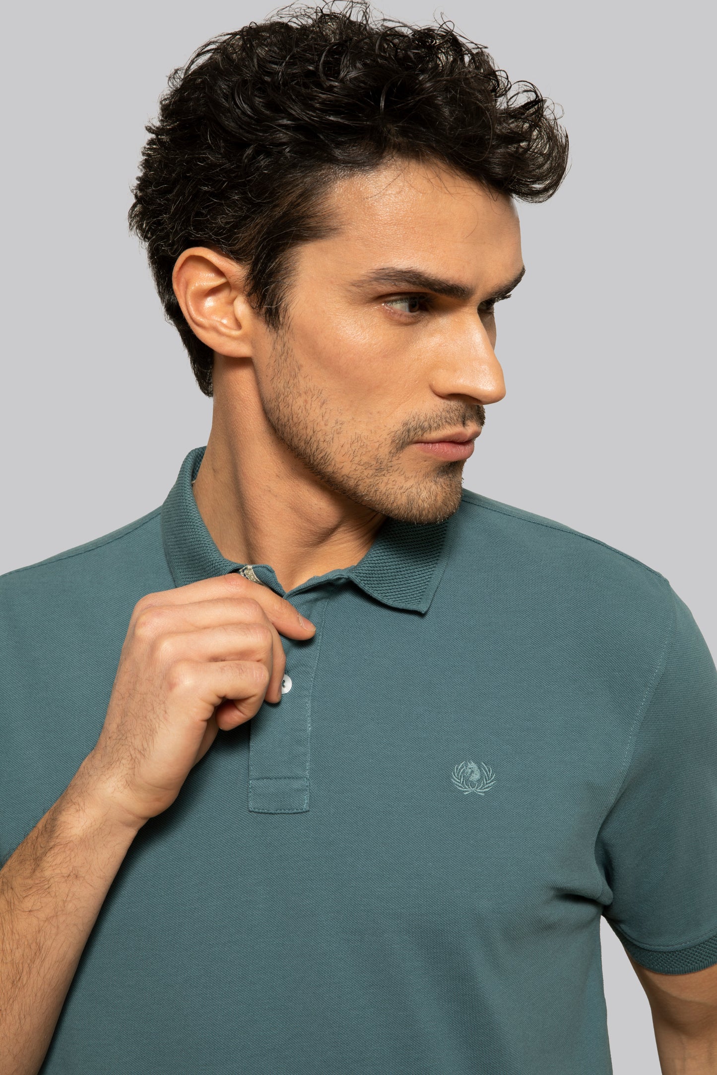 Polo con dettaglio jacquard