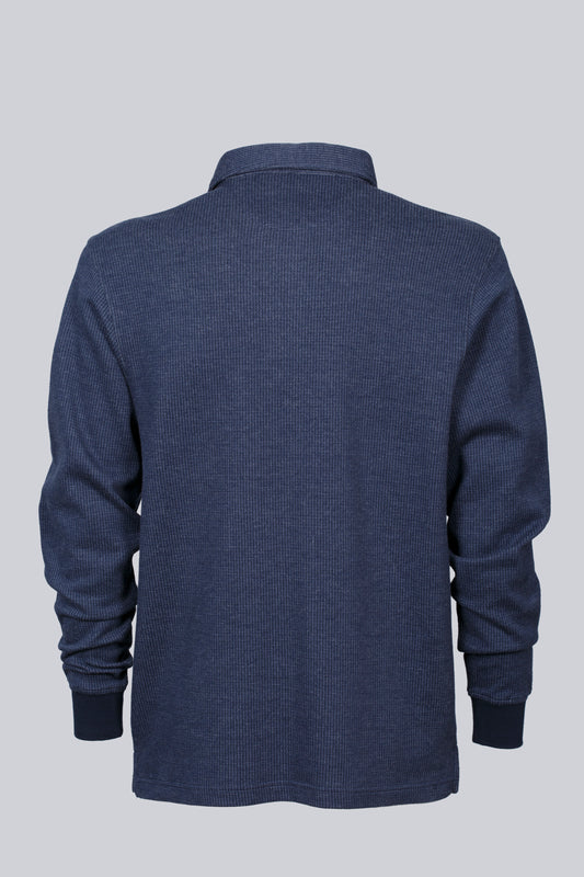 Striped polo shirt with contrasting cuffs