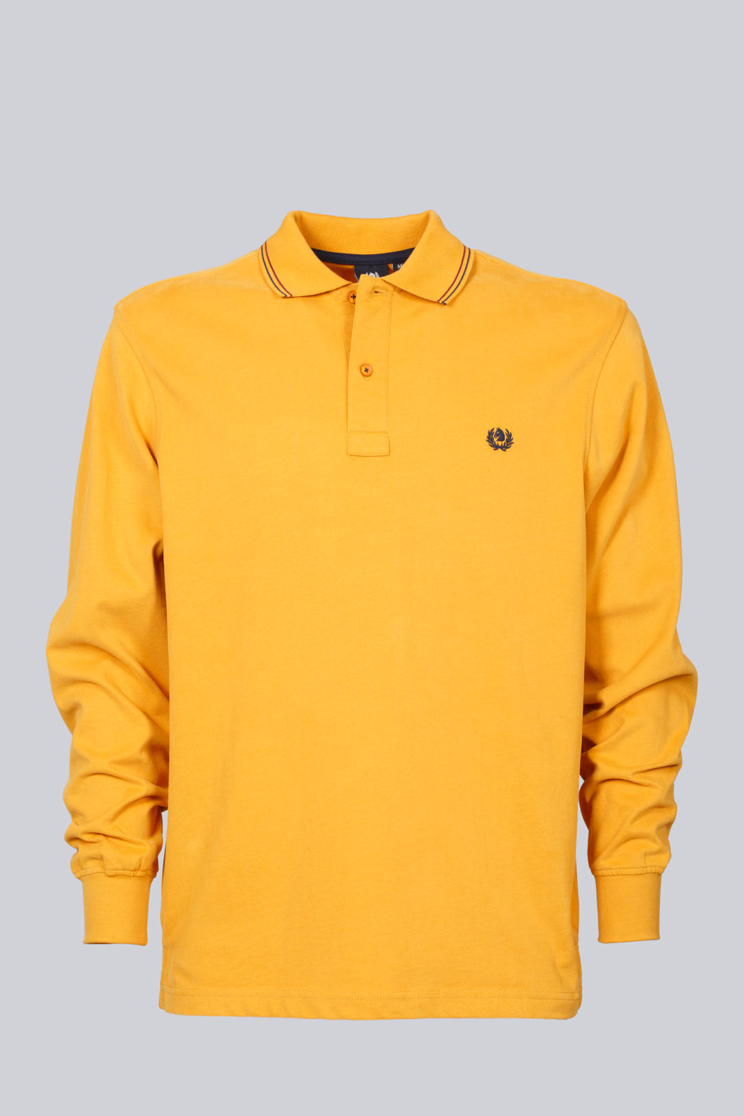 Yellow polo shirt with embroidered logo