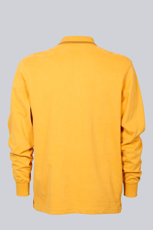 Yellow polo shirt with embroidered logo