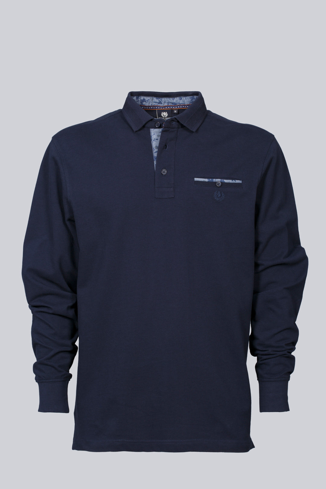 Blue polo shirt with pocket