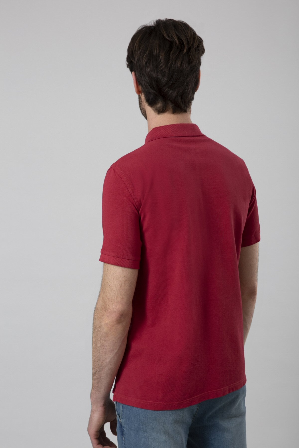 Garment-dyed cotton polo shirt