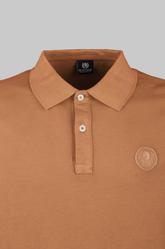 Garment-dyed cotton polo shirt