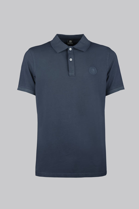 Garment-dyed cotton polo shirt