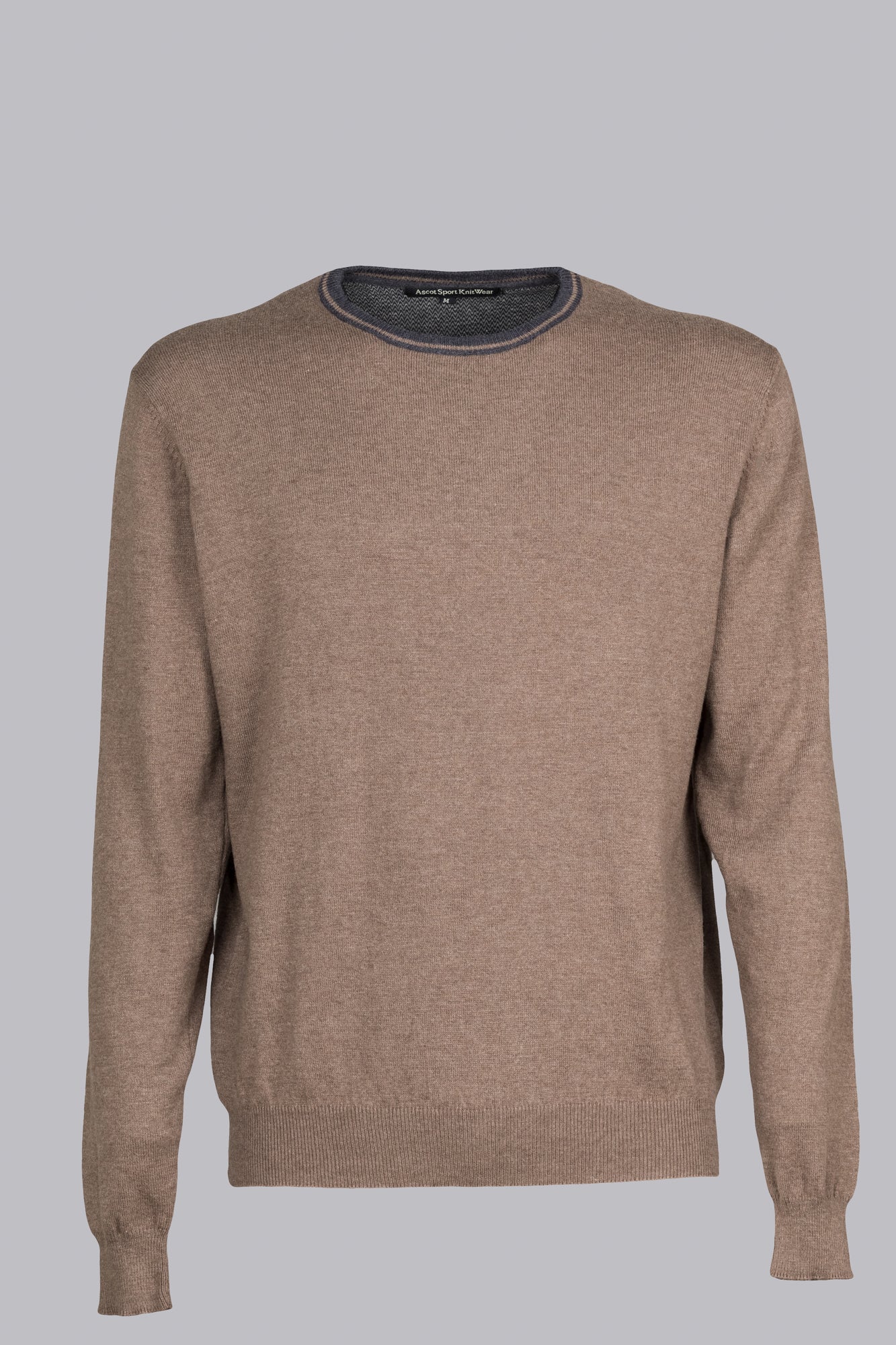 Maglione beige con dettagli a contrasto