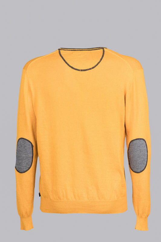 Yellow sweater with contrasting details