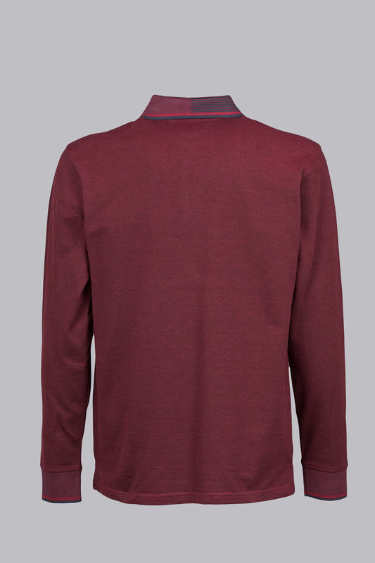 Burgundy polo shirt