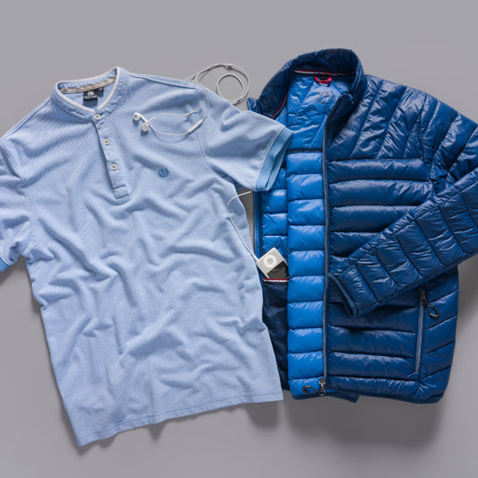 Polo uomo in due toni