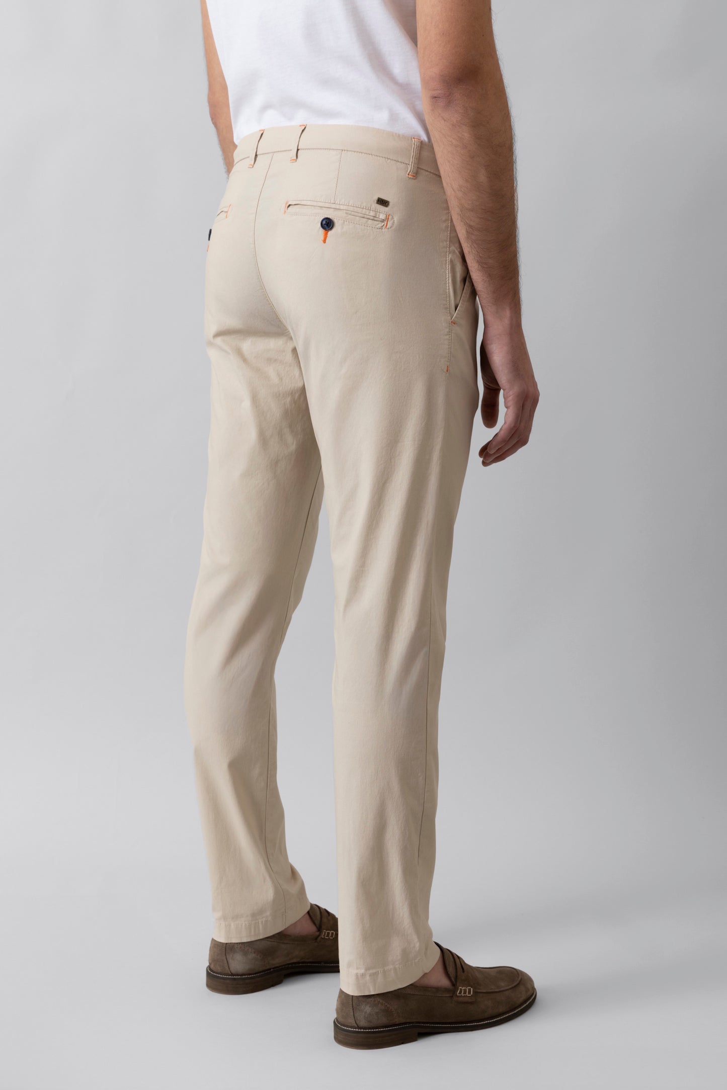 Pantalone Chino in popeline di cotone leggero stretch
