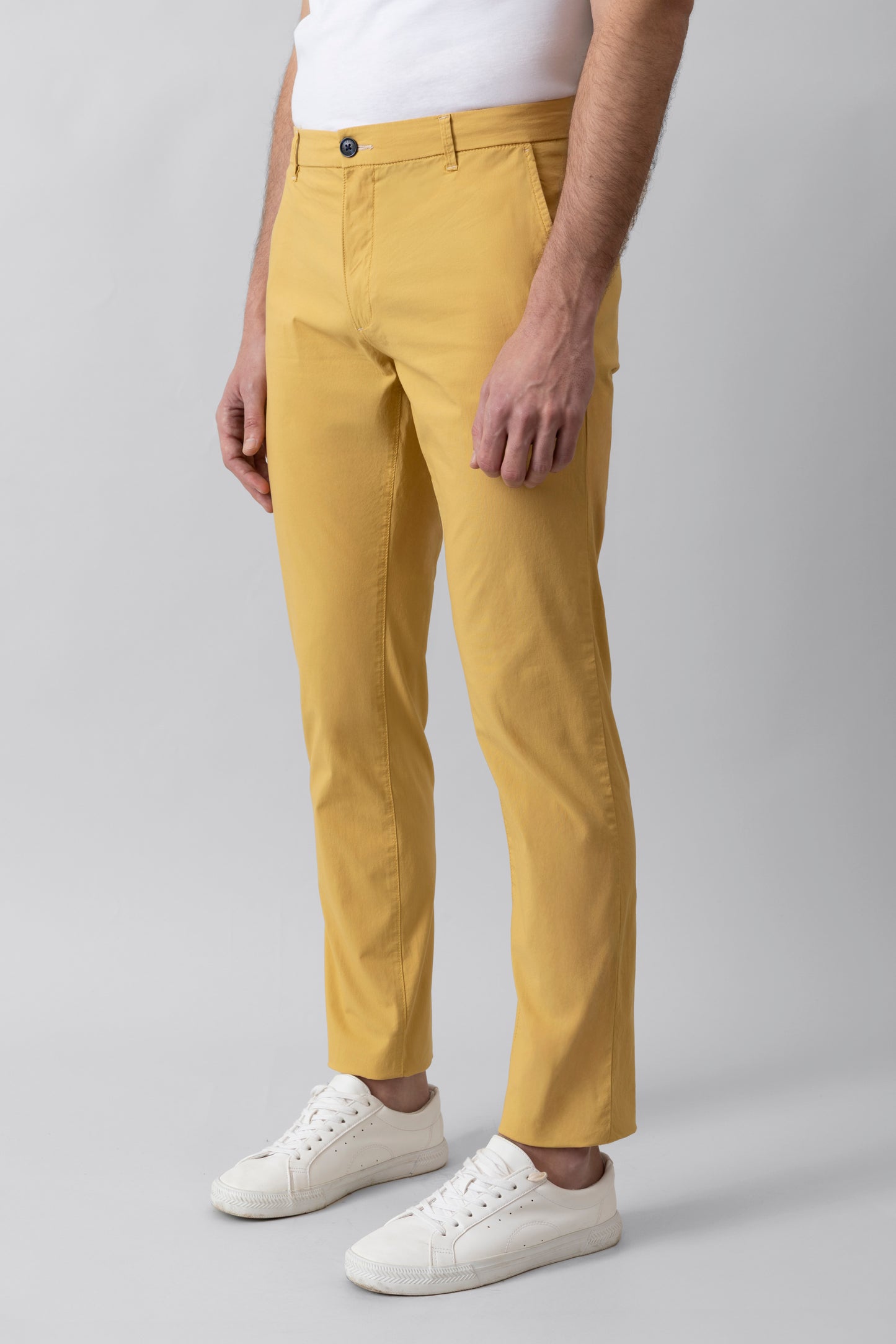 Pantalone Chino in popeline di cotone leggero stretch