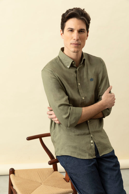 Camicia Button Down in 100% puro lino