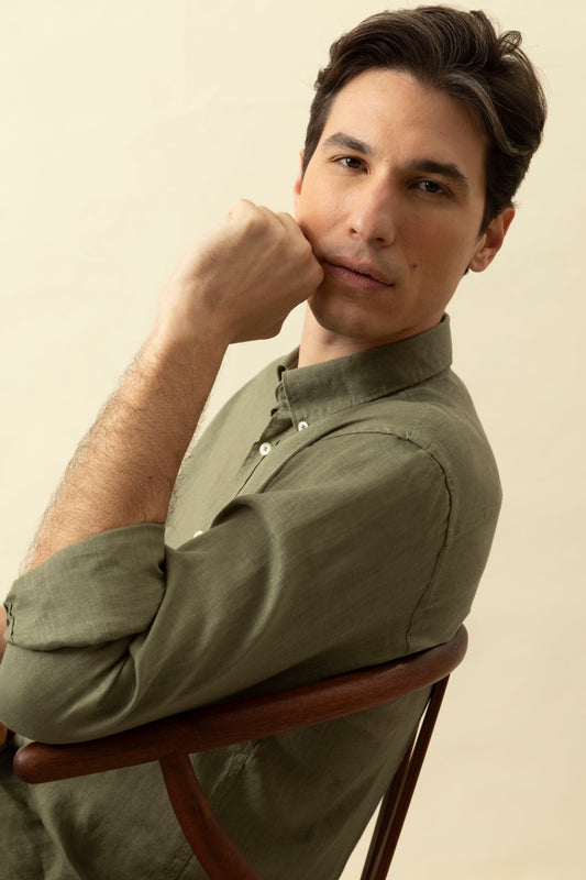 Camicia Button Down in 100% puro lino