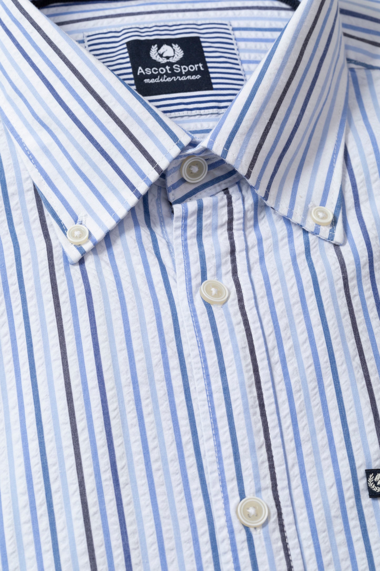 Camicia rigata button down in seer sucker