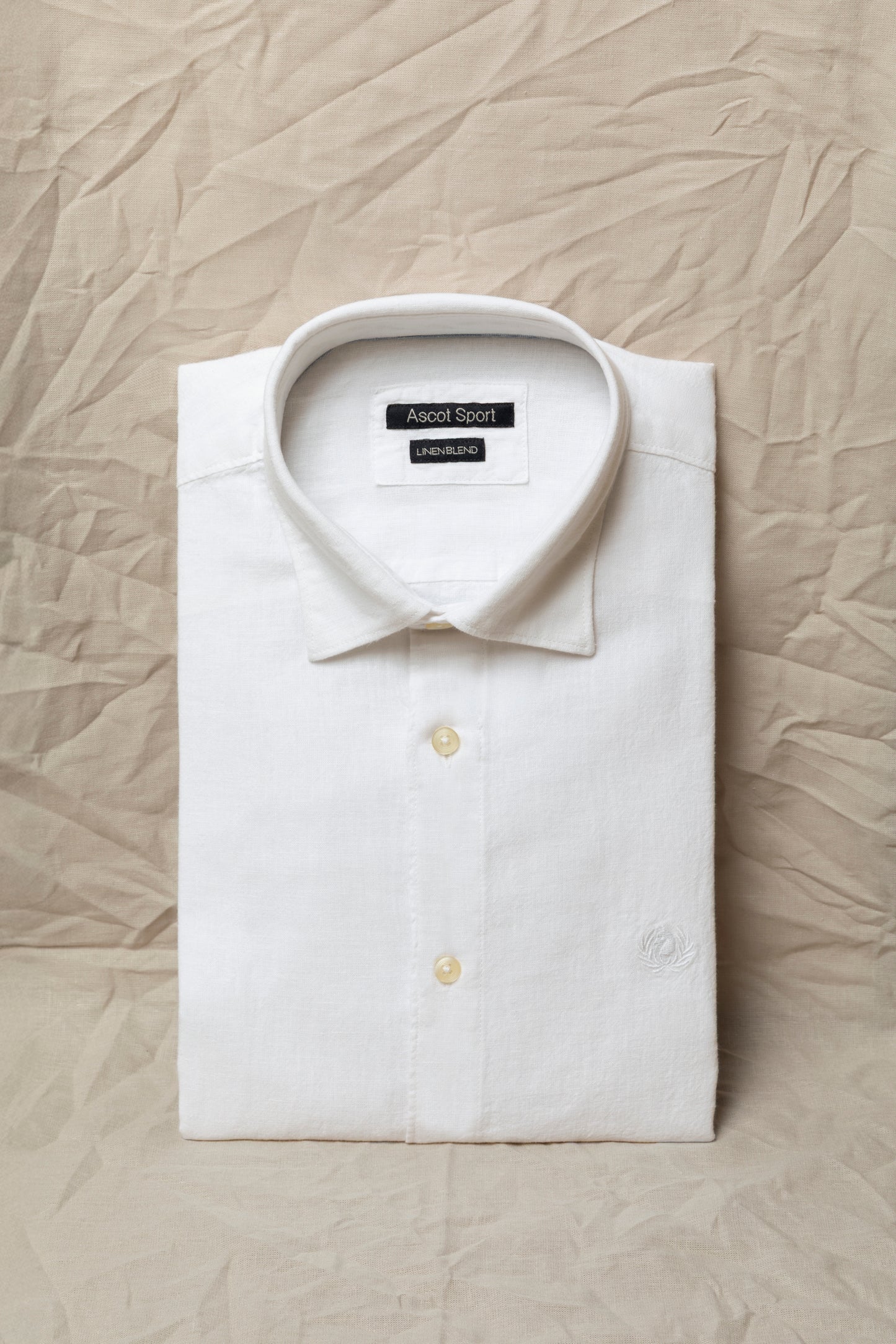 Camicia collo classico in misto lino cotone