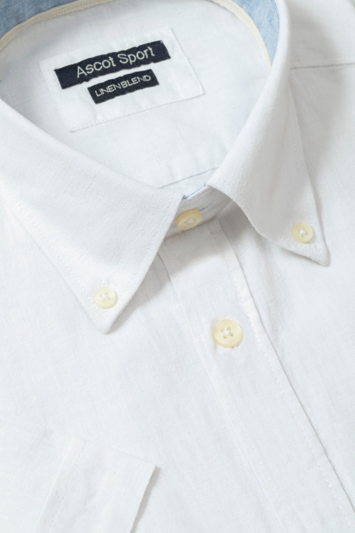 Camicia manica corta button down in misto lino cotone