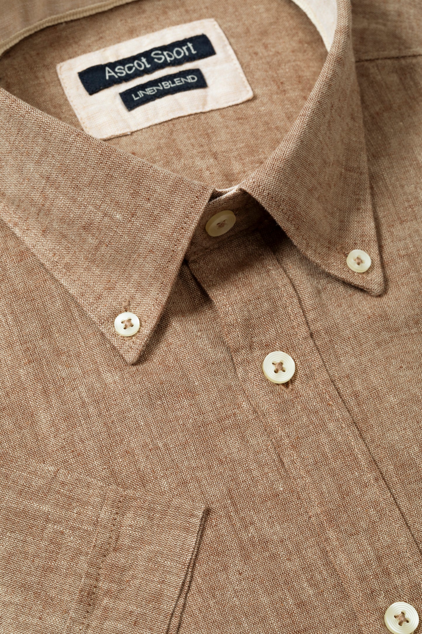 Camicia manica corta button down misto Lino Cotone