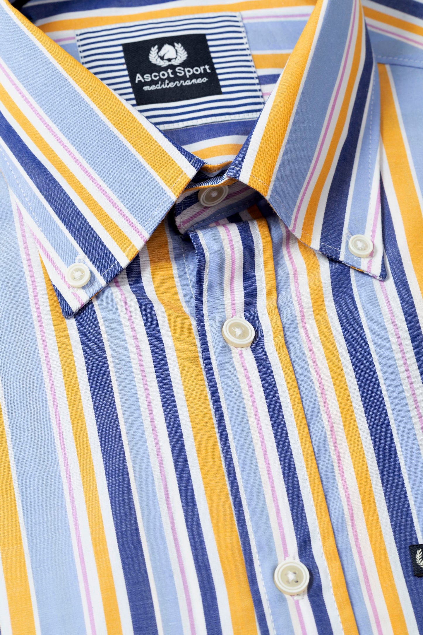 Camicia button down in popeline di cotone multicolore