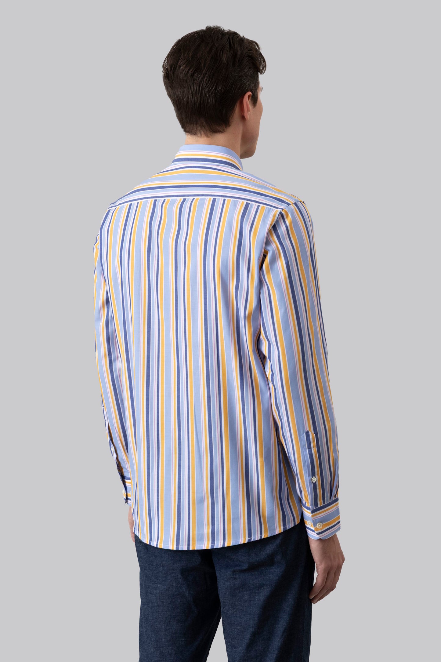 Camicia button down in popeline di cotone multicolore