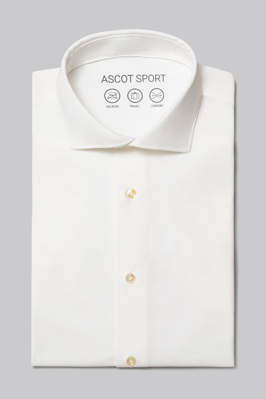 Camicia collo classico in tessuto tech-stretch no stiro