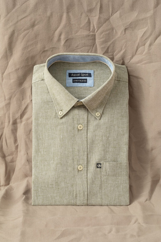 Camicia Button Down in misto lino cotone