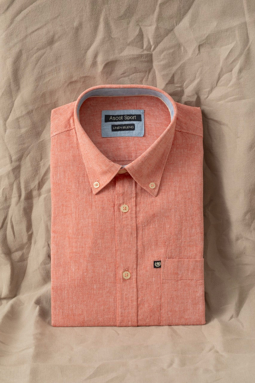 Camicia Button Down in misto lino cotone