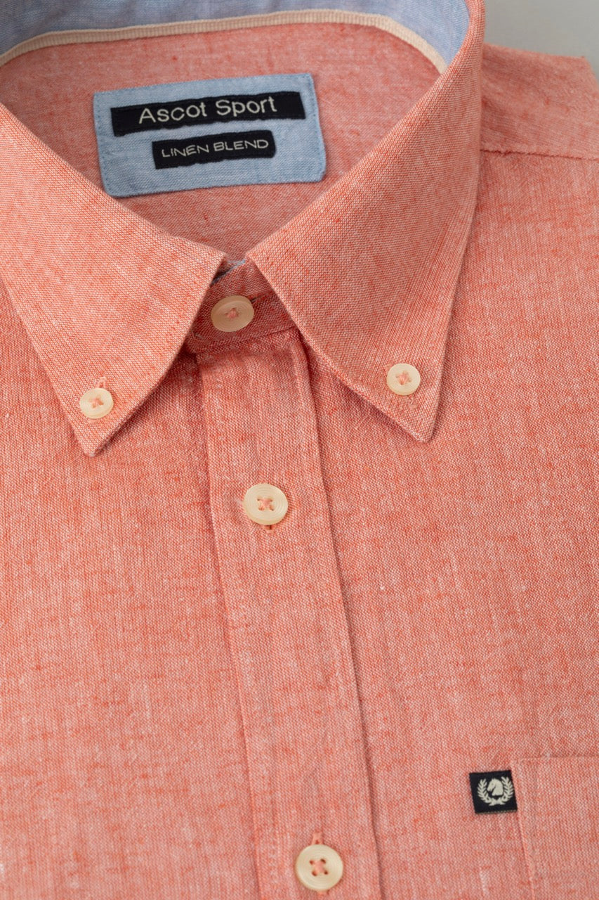 Camicia Button Down in misto lino cotone