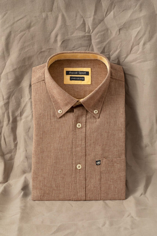 Camicia Button Down in misto lino cotone
