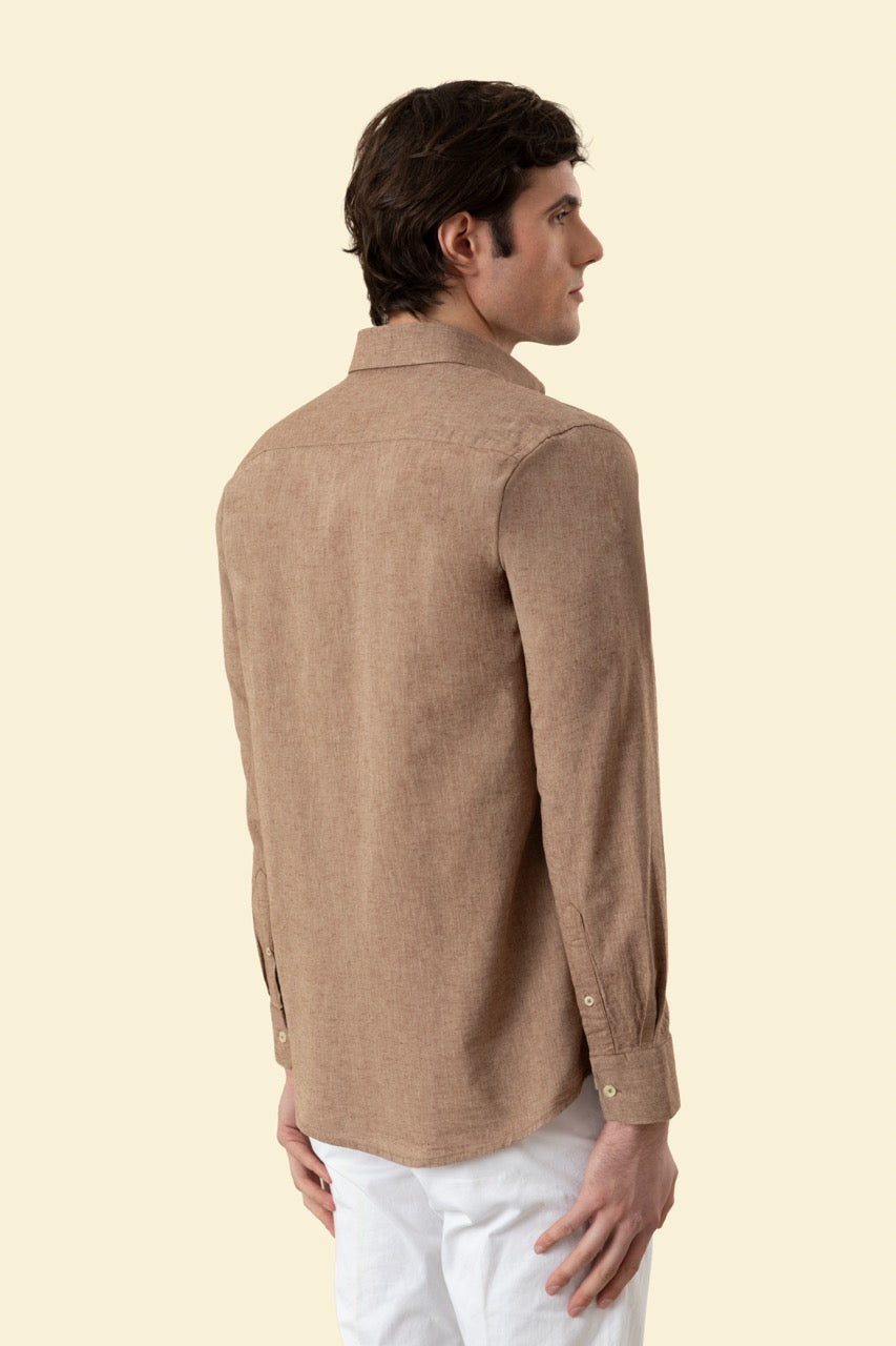 Camicia Button Down in misto lino cotone