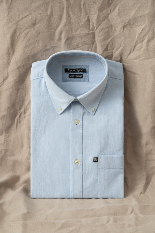 Camicia Button Down in misto lino cotone