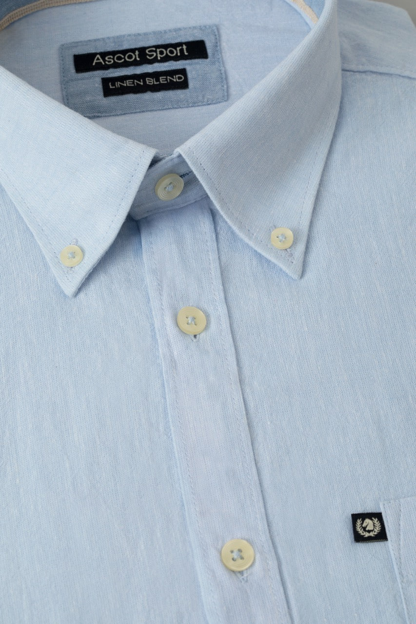 Camicia Button Down in misto lino cotone