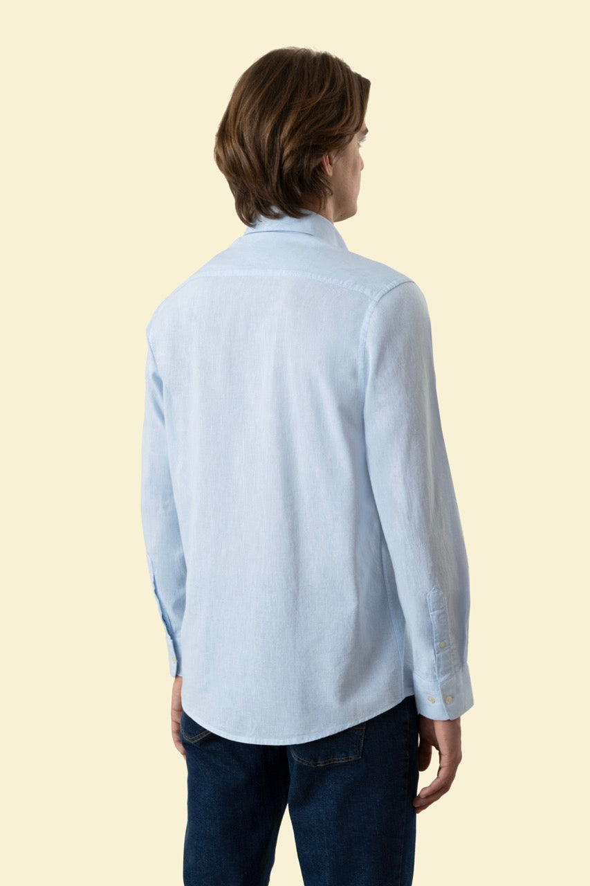 Camicia Button Down in misto lino cotone