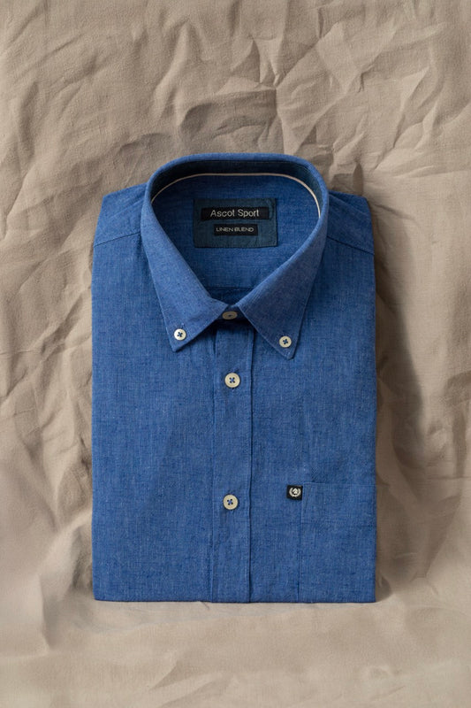Camicia Button Down in misto lino cotone