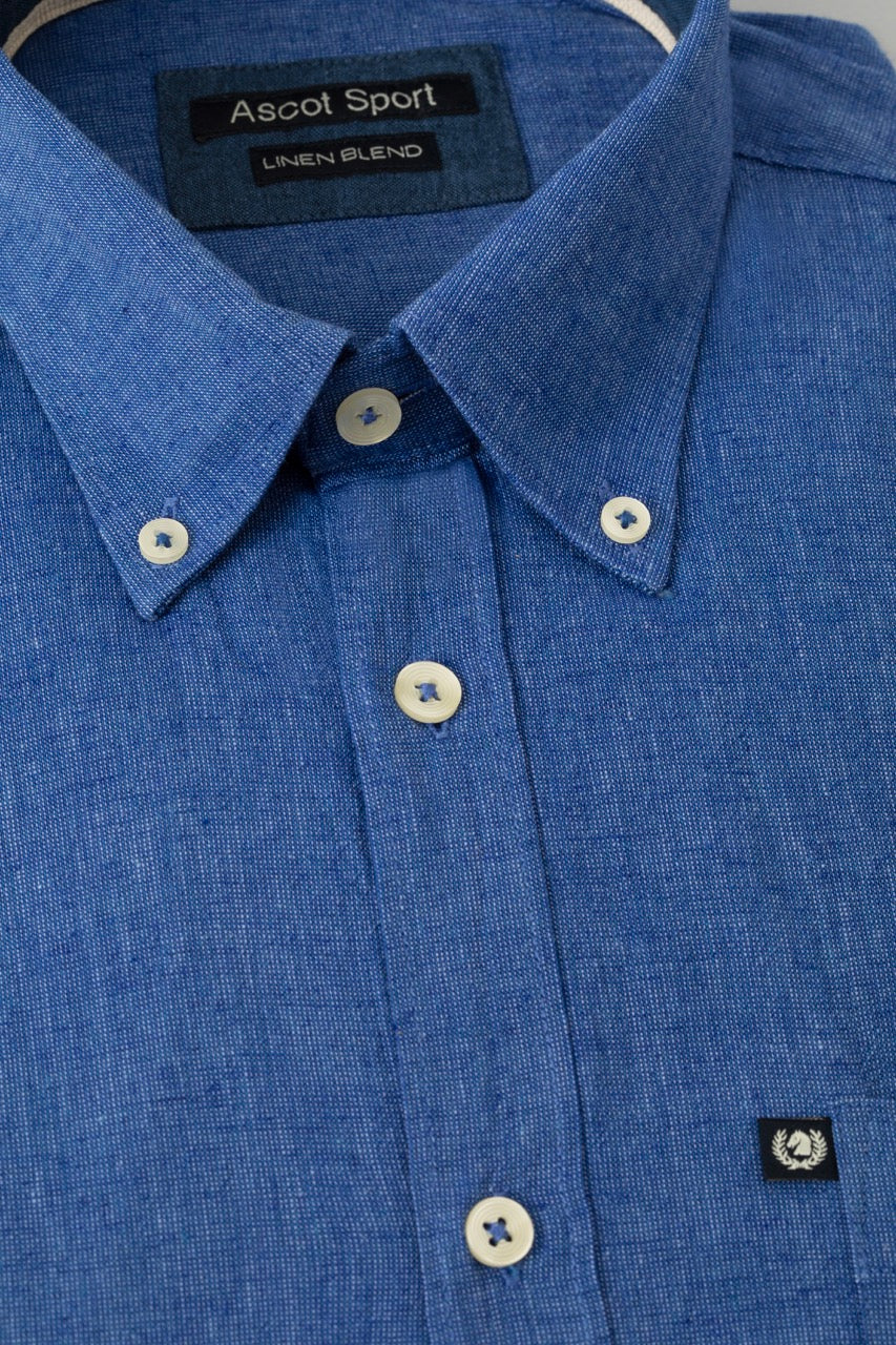 Camicia Button Down in misto lino cotone