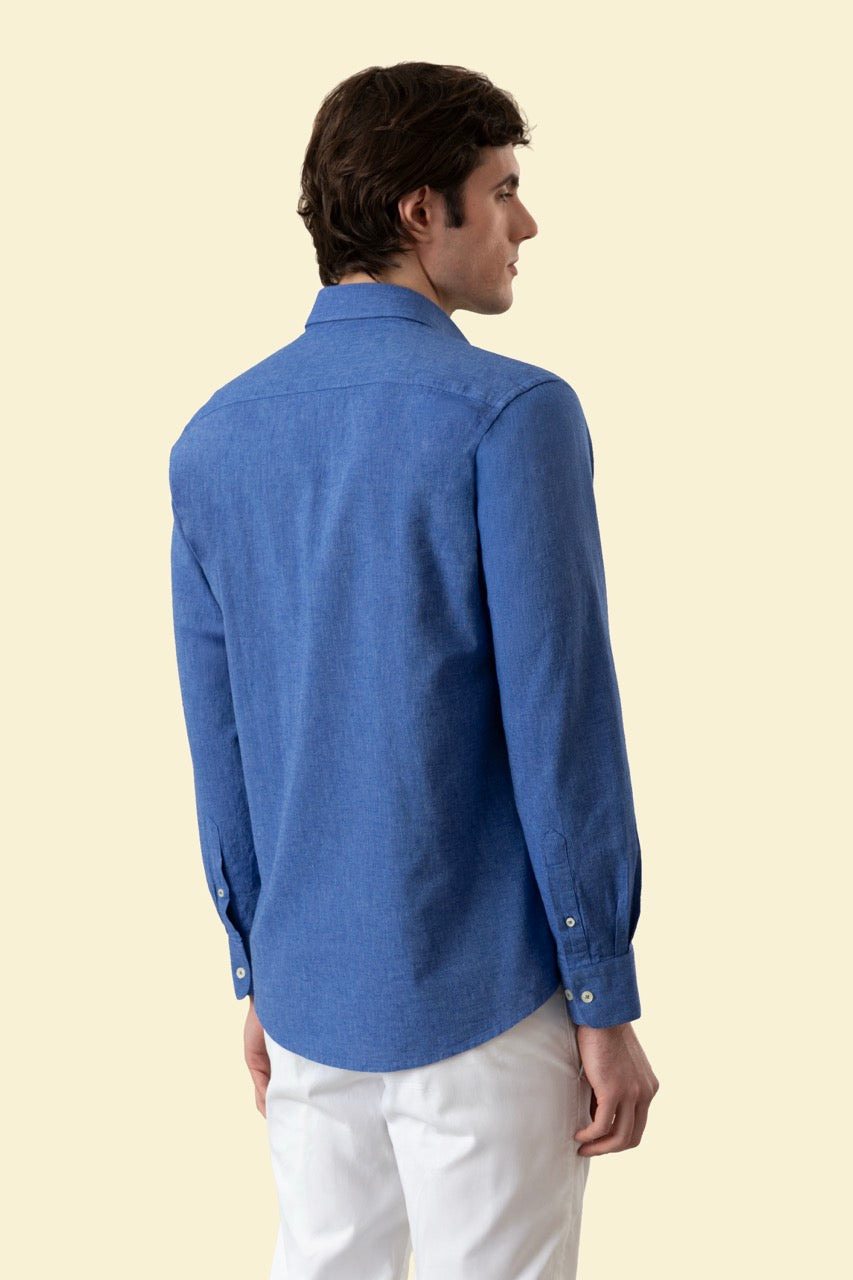 Camicia Button Down in misto lino cotone