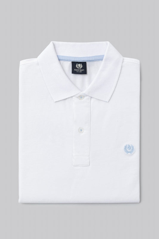 Polo in piquet di cotone con logo ricamato a contrasto