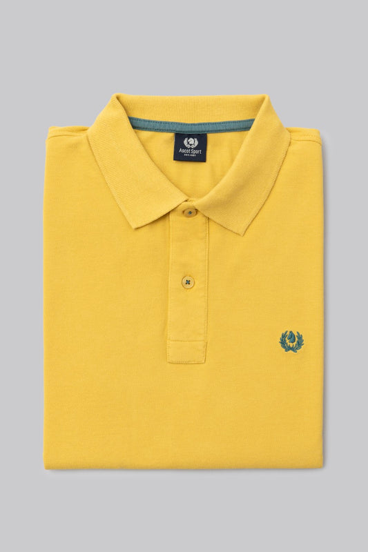 Polo in piquet di cotone con logo ricamato a contrasto