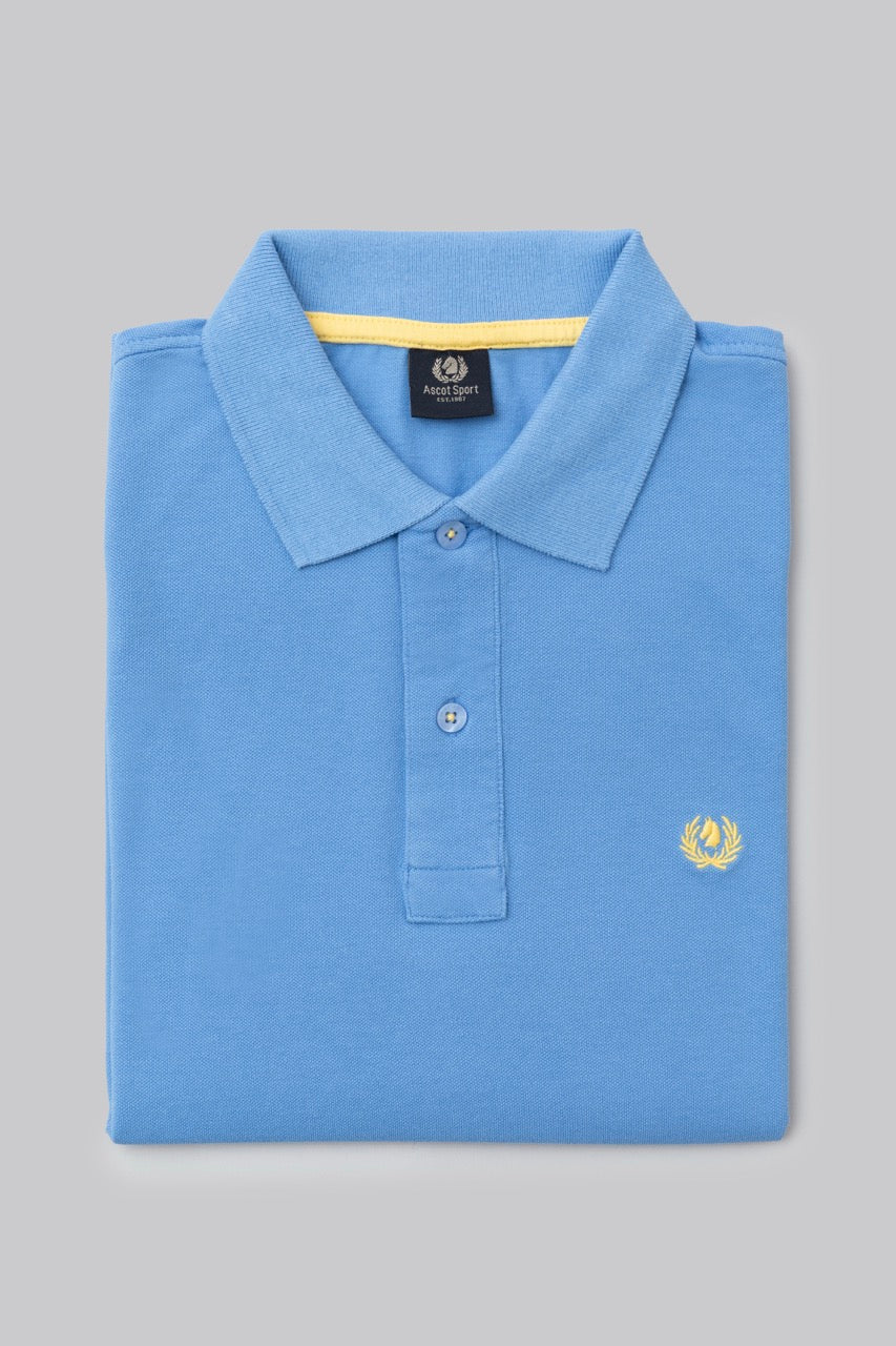 Cotton piqué polo shirt with contrasting embroidered logo