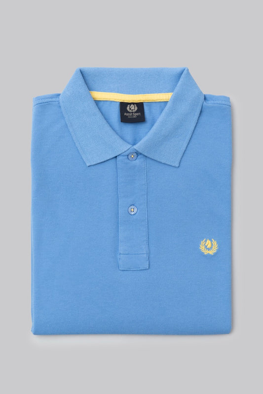 Polo in piquet di cotone con logo ricamato a contrasto