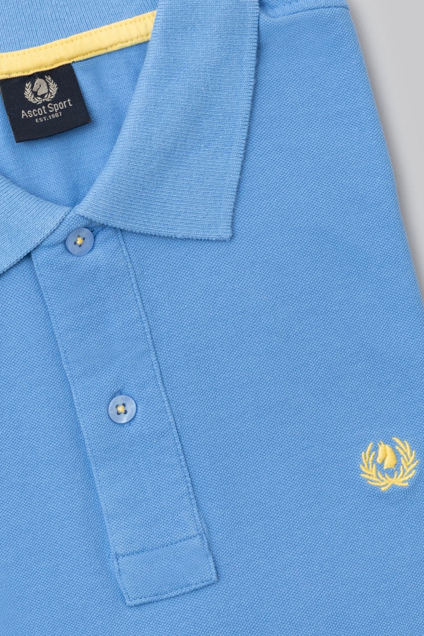 Cotton piqué polo shirt with contrasting embroidered logo