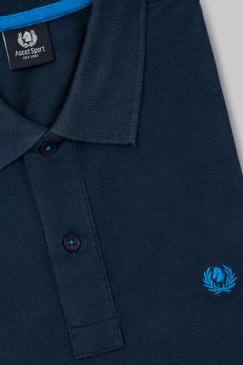 Cotton piqué polo shirt with contrasting embroidered logo