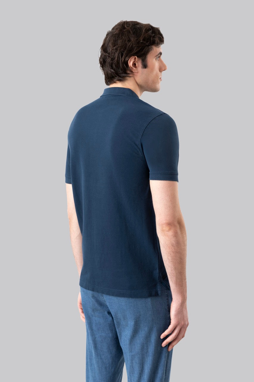 Cotton piqué polo shirt with contrasting embroidered logo