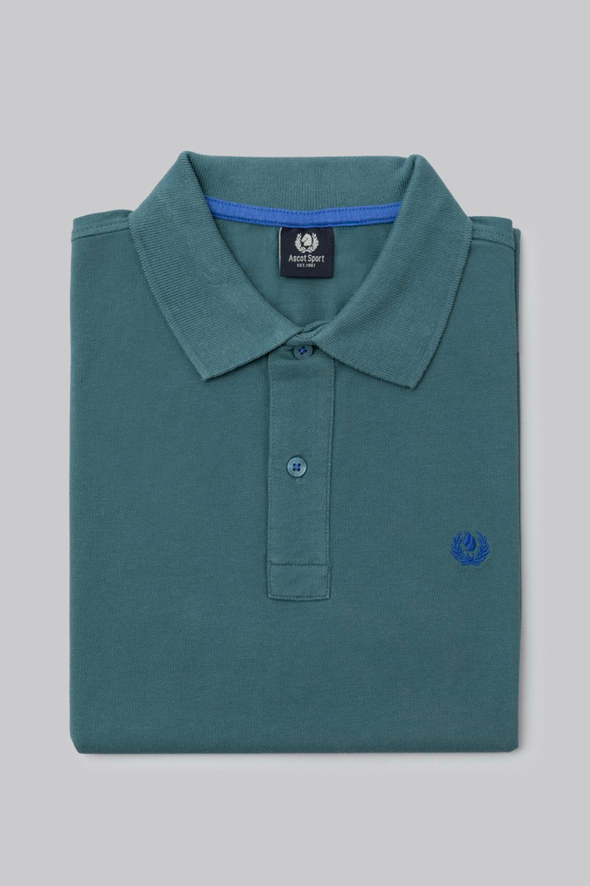 Cotton piqué polo shirt with contrasting embroidered logo